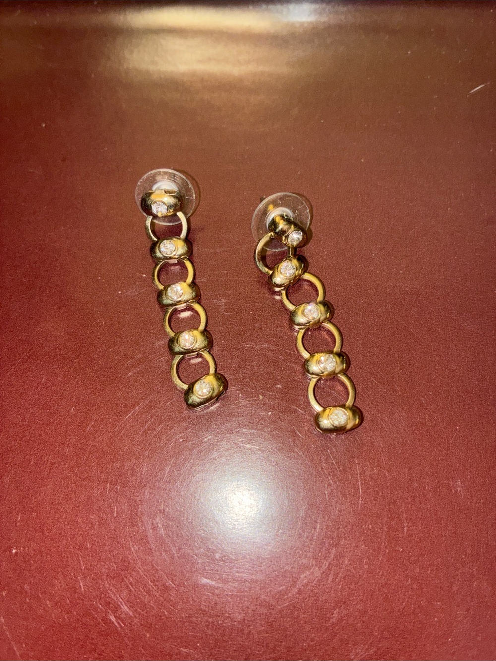Vintage 80’s Gold Tone Linked Drop Earrings - Women Jewelry